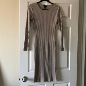 tan long sleeve dress